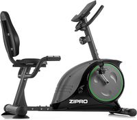 Zipro Adults Horizontal Magnetic Fitness Bike Easy up to 150kg Black, One Size, One Size Only