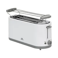 Ribelli Toaster, Automatischer Toaster mit Auftau-, Aufwärm- & Abbruchfunktion, für 4 Scheiben mit Brötchenaufsatz, 1400W, weiß