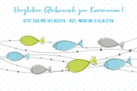 Kommunion - Glückwunschkarte - Fische - \Herzlichen Glückwunsch zur