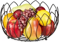 relaxdays Obstkorb aus schwarzem Metall