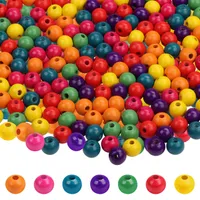 Kurtzy Lose Holzperlen Rund (2000Stk) – 7mm Holzperlen zum Auffädeln Natur – Holzperlen Bunt Perlen Holz Bunte Farben Fädelperlen Holz zum Basteln,