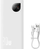 Baseus Adaman2 Powerbank mit Digitalanzeige 2x USB-A / 1x USB-C 10000mAh 30W - Weiß