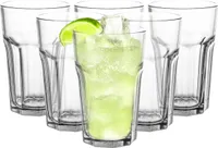 Gläser Set 6er Wassergläser 320ml Trinkgläser Spülmaschinenfest Transparent Saftgläser Stabil Stapelbar für Wasser Gin Cocktail Longdrink