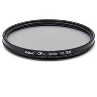 vhbw Universal Polarisationsfilter für Kamera Objektive mit 72mm Filtergewinde - Zirkularer Polfilter (CPL), Schwarz