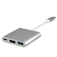 INF USB-C Multiport Adapter till USB, USB-C (USB PD), 4K HDMI kompatibel Silber
