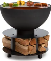 Blumfeldt Feuerschale, Tragbare Feuerschalen für den Garten, Outdoor Feuerstelle, Feuerschalen mit Grillrost, Feuerschale Groß, Gartenfeuerschale für Balkon & Terrasse, 60 x 56 x 60 cm