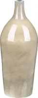 BELIANI Blumenvase Taupe Terrakotta 47 cm Handgemacht Langer Hals Schmale Öffnung Flaschenform Bodenvase Deko Accessoires Wohnzimmer Schlafzimmer Flur