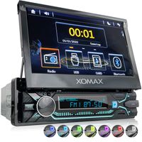 XOMAX XM-V747 Autoradio mit 7 Zoll Touchscreen Bildschirm (kapazitiv, ausfahrbar), Bluetooth, USB, SD, AUX, 1 DIN