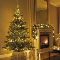 LED Baummantel Lichterkette 1-2 GLOW - 6 Stränge - 540 bernstein LED - 1,8m - Timer - Außen - grün