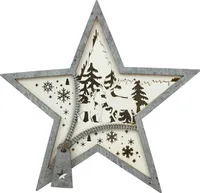 Weihnachtsstern Stern Dekostern aus Holz LED-Beleuchtung 36cm