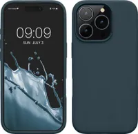 kwmobile Handyhülle für iPhone 16 Pro Hülle, für iPhone 16 Pro Case - Hülle Silikon - kabelloses Laden - Dunkler Schiefer
