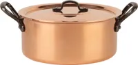 Cuisine Romefort | Kupfertopf Ø 20 cm | verzinnt mit Gusseisengriffen und Deckel | Schmortopf aus massivem Kupfer