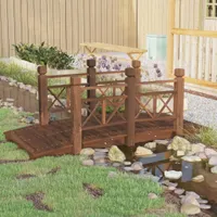 vidaXL Záhradný mostík so zábradlím 150x67x56 cm Masívne smrekové drevo