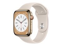 Apple Watch Series 8 Edelstahl Cellular 45mm Gold (Sportarmband polarstern) *NEW*