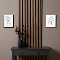 Homestyle4u Akustikpaneele 2er Set 120x60 cm Braun Wallnuss