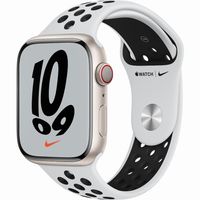 Apple Watch S7 Nike Alu Cell     45mm sr  Sternenlicht Sportarmband platin/schwarz