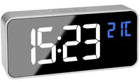 TFA Dostmann 60.2032.54 Quarz Wecker Silber Alarmzeiten 2 (60.2032.54)