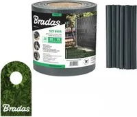 Zaunschutzfolie 19cm x 35m mit 20 Befestigungsclips grau