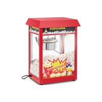 Royal Catering Kleine Popcornmaschine - 1600W Leistung, Edelstahl, gehärtetes Glas und Teflonmaterial