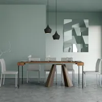Ausziehbare Konsole 90x40/290 cm Diamantgefärbter Tannenbärenrahmen