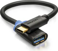 deleyCON 0,2m USB 3.0 Super Speed OTG Adapter Datenkabel bis zu 5Gbit/s Stecker Typ 3.1 C auf A für z.B. Smartphone Tablet > USB Stick USB Festplatte