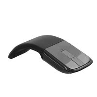2,4G bezdrátová USB oblouková myš s dotykovou funkcí, skládací optická myš s USB přijímačem, ohýbací myš pro PC a notebook (černá)