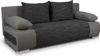 Schlafsofa Naki - Sofa mit Schlaffunktion und Bettkasten, Bettsofa, Couch (Grau + Schwarz (Alova 36 + Berlin 02))