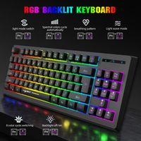 Drahtlose 2,4-G-Gaming-Tastatur 87-Tasten-RGB-beleuchtete, wiederaufladbare Game-Office-Tastatur