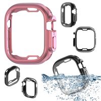 Für Apple Watch Ultra 49mm 2 in 1 Shockproof Uhr Tasche Etuis Hülle TPU Cover + PET Folie Pink
