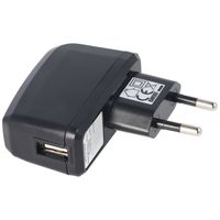 Nabíjací adaptér USB 230V / 2A cestovný nabíjací adaptér čierny (hromadne)