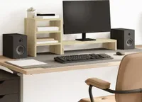 vidaXL Podstawka pod monitor z organizerem na biurko dąb sonoma