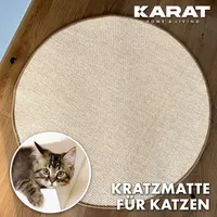 Katzen-Kratzmatte Rund Sisal Kratzteppich für Krallenpflege Ivory 50 cm Durchmesser