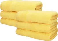 Betz 6 Stück Saunatücher 70 x 200 cm PREMIUM 100% Baumwolle Badetuch Liegetuch Strandtuch   Farbe: gelb