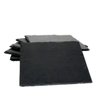 6x Schieferplatten 17 x 17 cm Tisch-Set Untersetzer Servierplatte Naturschiefer
