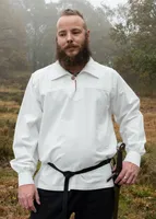 Mittelalter Ritterhemd Götz, weiß - Mittelalterhemd Mittelalterkleidung Herren Kostüm Wikinger LARP Größe: XL