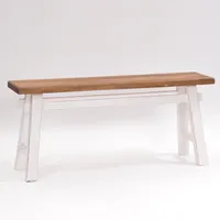 SITZBANK "EAST" | Mahagoni, 118x53x27,5cm (BxHxT) | Holzbank | Farbe: 06 weiß-landhaus