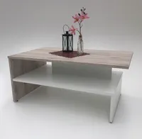 Möbel SD Couchtisch SW- Sandeiche- Weiß