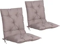DETEX® Stuhlauflage 2er Set 116x57x7cm Viskoeffekt Outdoor Stuhlkissen Polster Auflage Niedriglehner  Sitzauflage Creme Meliert