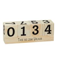 Countdown Holz Würfel - 16 x 6 cm - Tageszähler Kalender mit 8 Sprüchen - Dauerkalender für Hochzeit Prüfung Geburtstag Ruhestand Urlaub Weihnachten