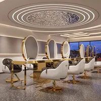 360Home Friseurspiegel Spiegel Barber Spiegel Friseurtisch gold F