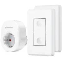 DEWENWILS Funksteckdosen-Set, 2 Schalter, 16A/3680W, Innen, weiß