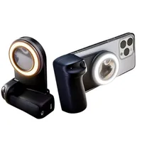 Magnetischer Smartphone Selfie Stick mit Kameragriff & Stabilisator für iPhone, Samsung, Huawei (Schwarz)