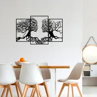 Wallity, Love Tree, 116 x 71 cm, Dekorative Metall -Wandzubehör, Schwarz, 100% Metall (Dicke: 1,5 mm)