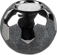 Teelichthalter ANTHRAZIT Kugel D. 9cm silber grau Keramik Formano