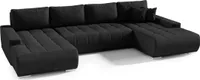MEBLITO Ecksofa Big Sofa Eckcouch mit Schlaffunktion Bonari U Form Couch Sofagarnitur (Rico 13) Schwarz
