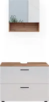Vicco Badmöbel-Set Irma, 2 Teile, Eiche/Weiß Hochglanz