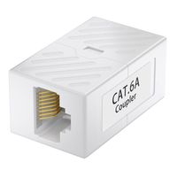 CAT6A Kupplung Verbinder Netzwerkkabel Patchkabel Ethernet CAT6 Kabel Adapter Modular Geschirmt 2x RJ45 Buchse DSL LAN RJ45 Weiß