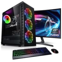 PC Set Gaming mit TFT Cross AMD Ryzen 5 4600G, 16GB RAM, AMD Vega, 500GB SSD, 1TB HDD, Windows 11
