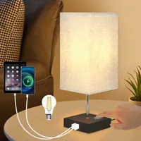 ZMH Tischlampe Wohnzimmer Nachttischlampe USB