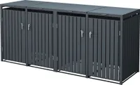 ML-Design 4-košový box na 4 koše, 240L 264x80x116,3 cm antracit, ocel, odolný proti povětrnostním vlivům/uzamykatelný